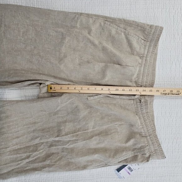 NEW Perry Ellis Linen Blend Pullup Drawstring Pants Men's 38x32 Tan NWT Resort - Picture 5 of 15
